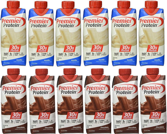 6 Chocolate and 6 Vanilla Shakes 11Oz (Pack of 12)