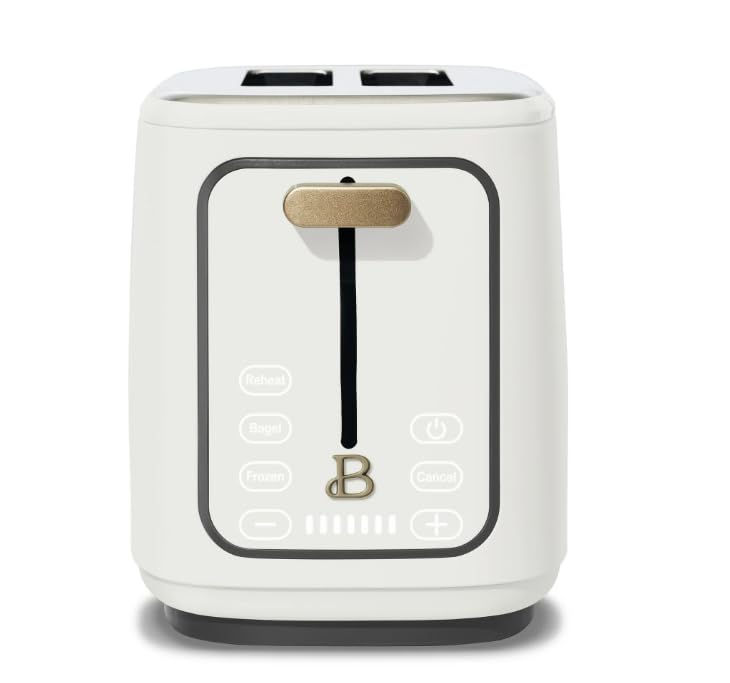 Beautiful 2 Slice Toaster with Touch-Activated Display, White Icing by Drew Barrymore