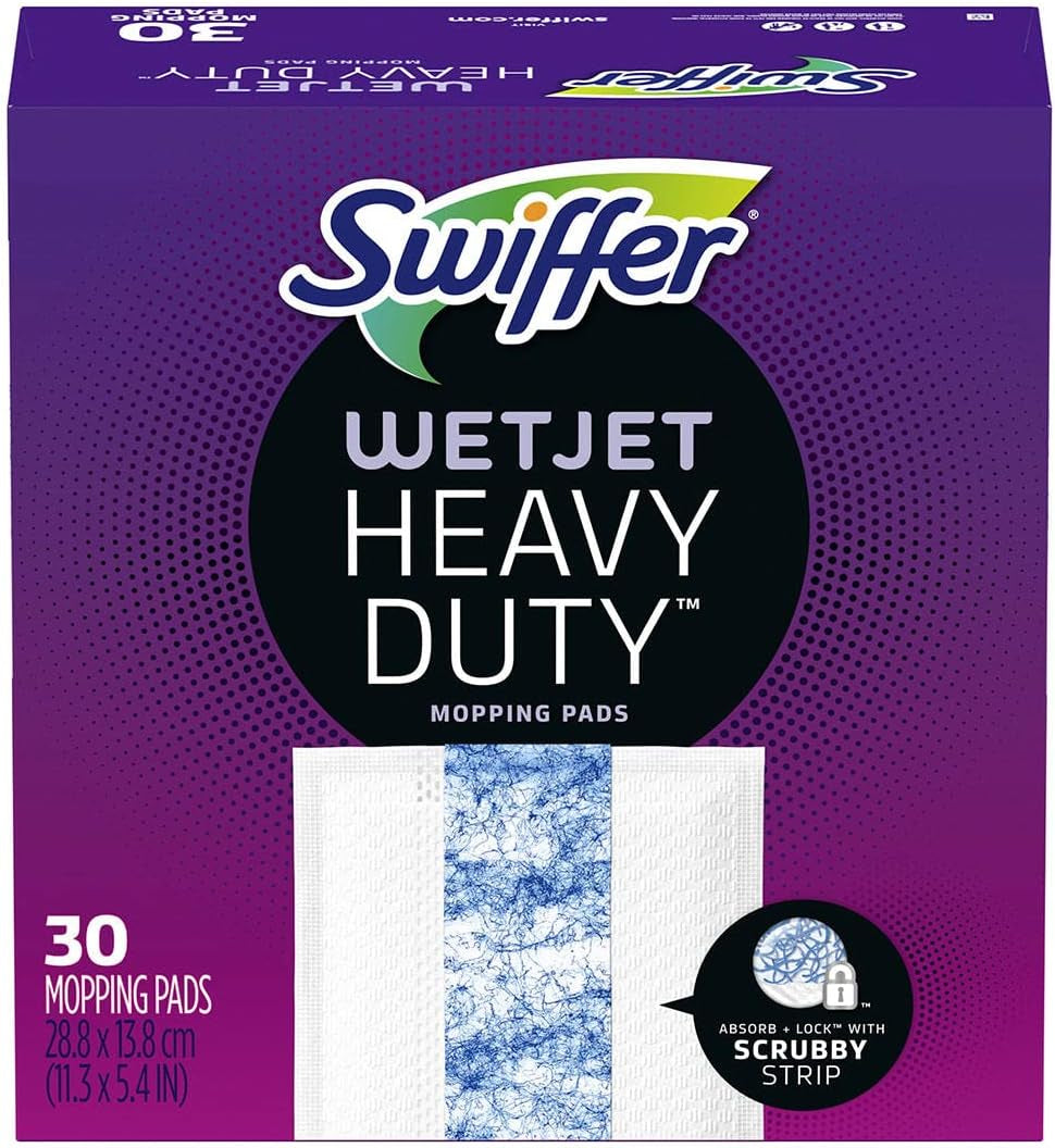 Wetjet Heavy Duty Mopping Pad Refill, 30 Count