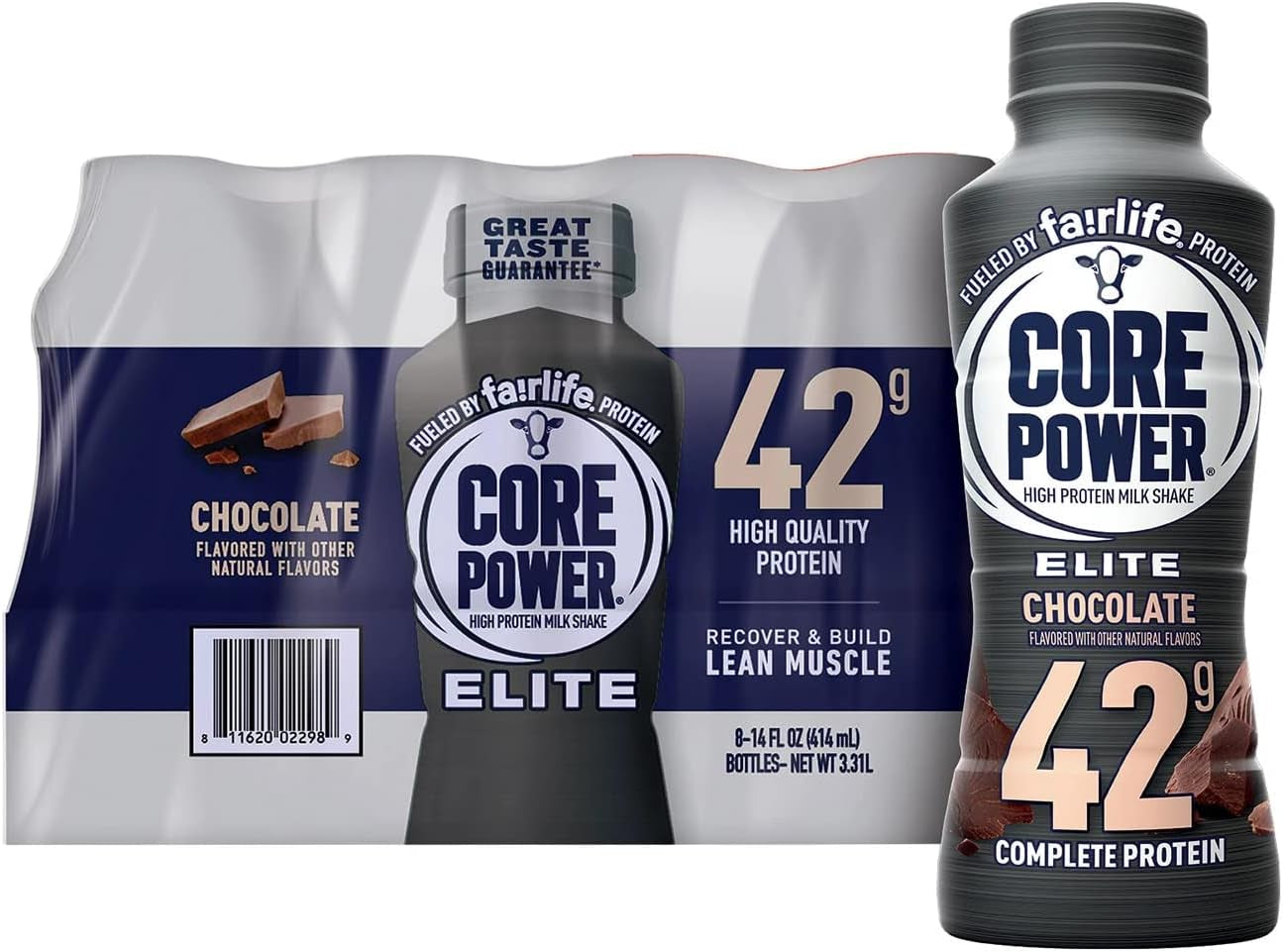 NUTRITION PLAN Core Power Elite 42G. Protein Shake, Chocolate - Liquid (14 Fl. Oz, 8 Pk.)